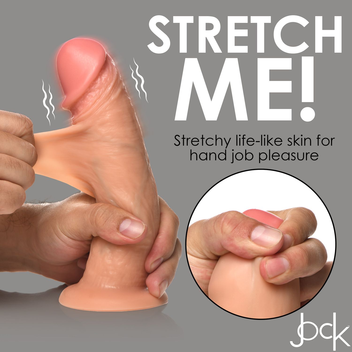 JOCK - Real Skin Vibrerend Dildo - 20 cm & Lichtkleurig - Afbeelding 18