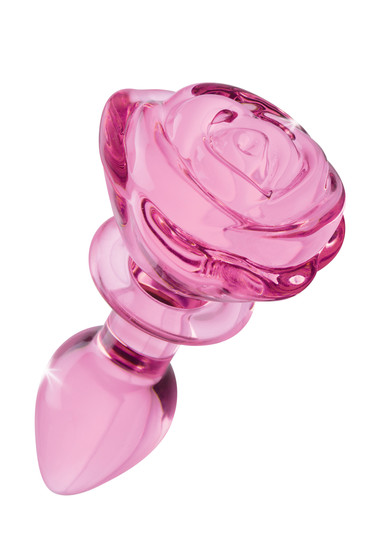 BOOTY SPARKS - Rose Glass Anal Plug Small - Pink