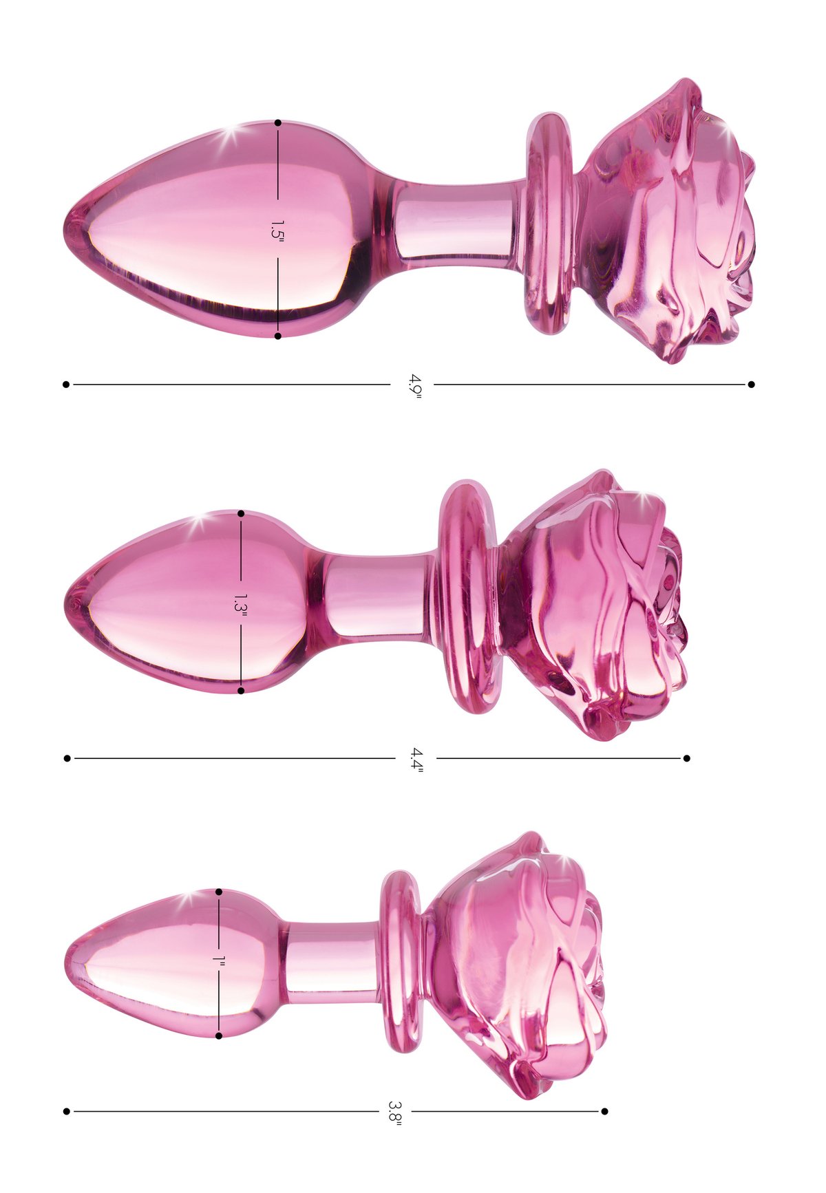 BOOTY SPARKS - Rose Glass Anaalplug Small - Roze