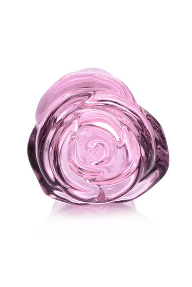 glass flower anal plug Pillow Talk Rosy Glass Anal Plug - Clear/Pink main image 0