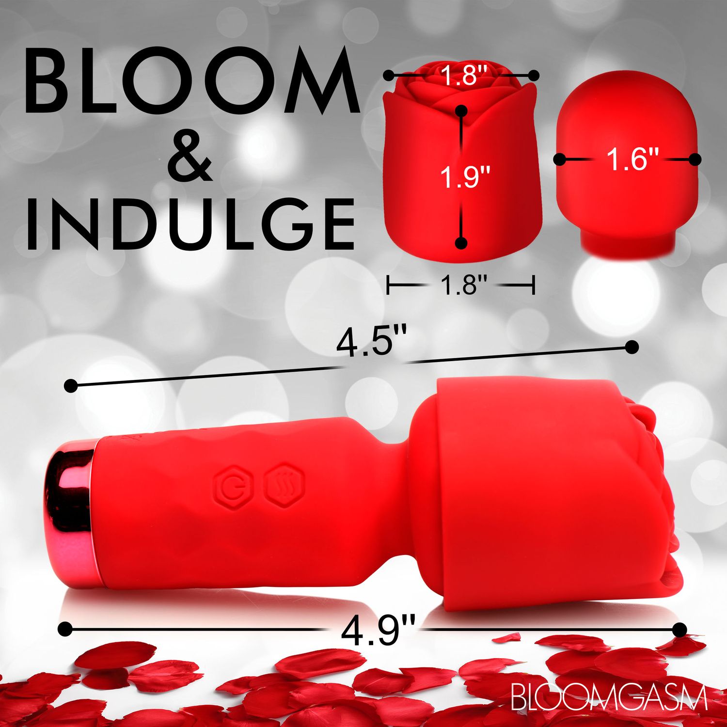 BLOOMGASM - Pleasure Rose Mini Wand Vibrator - Rood - Afbeelding 9