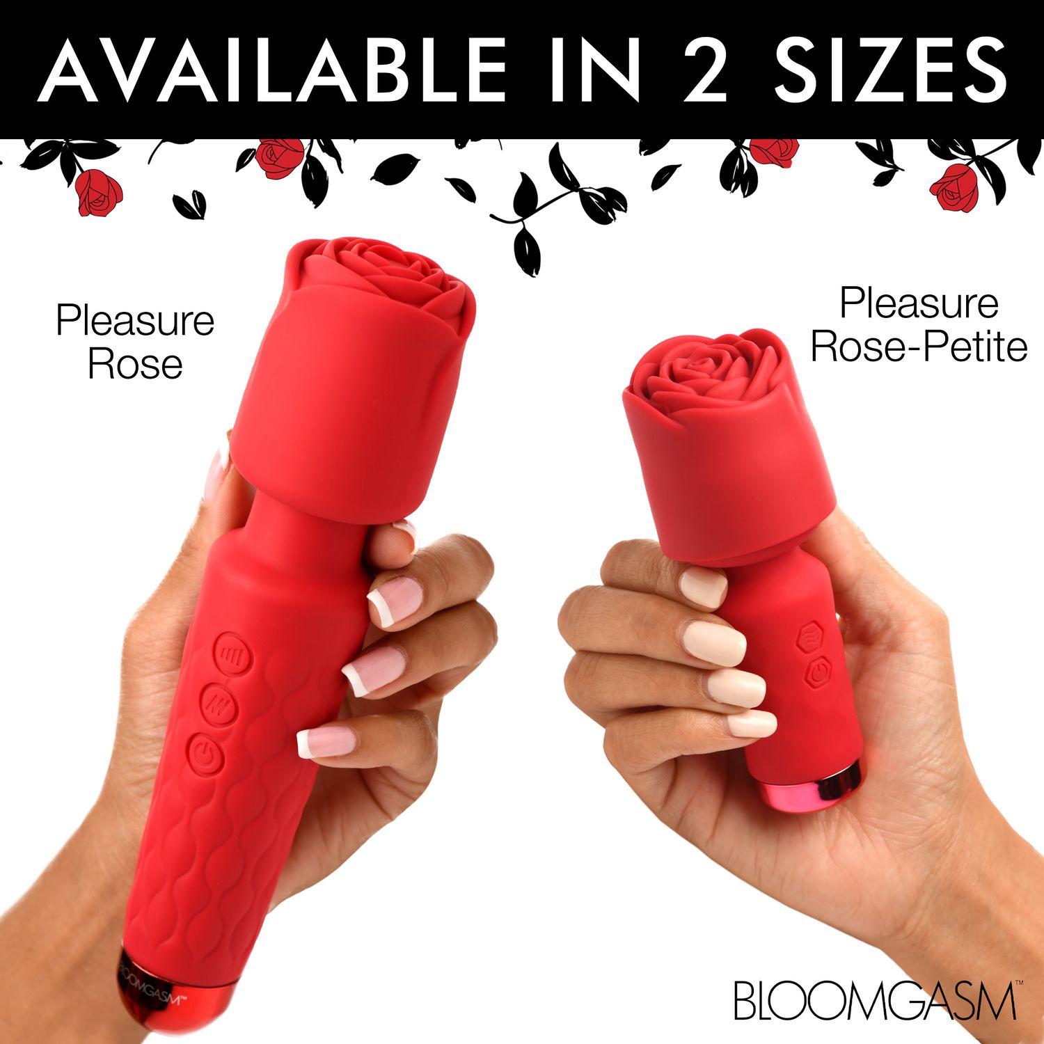 BLOOMGASM - Pleasure Rose Mini Wand Vibrator - Rood - Afbeelding 12