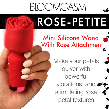 BLOOMGASM - Pleasure Rose Mini Wand Vibrator - Red