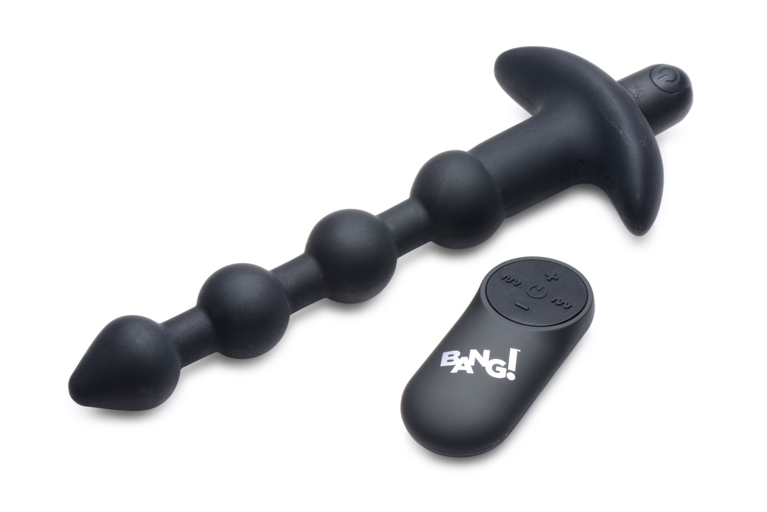 BANG! - 28X Vibrerende Silicone Anaalkralen met Afstandsbediening - Zwart - Afbeelding 3