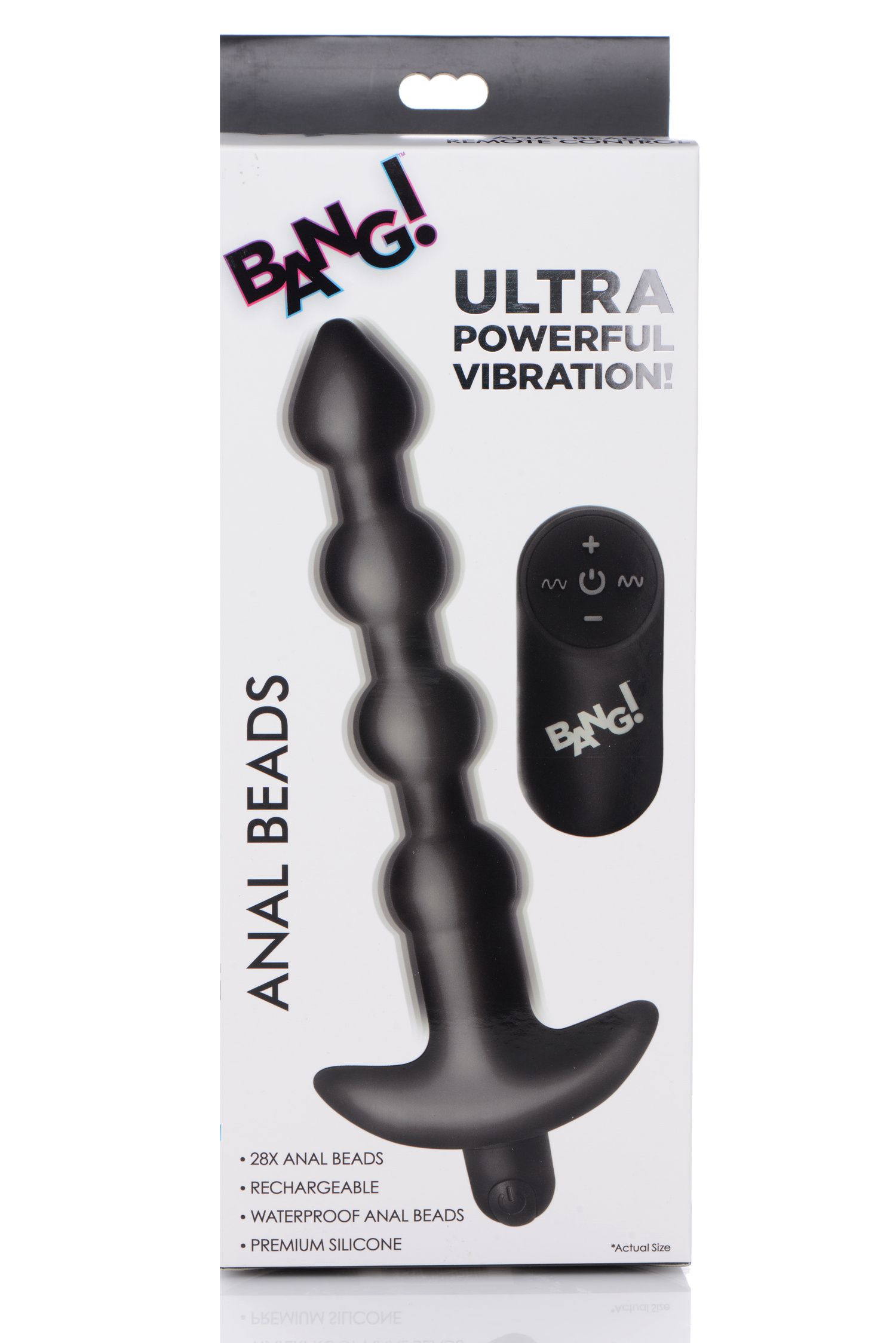 BANG! - 28X Vibrerende Silicone Anaalkralen met Afstandsbediening - Zwart - Afbeelding 18