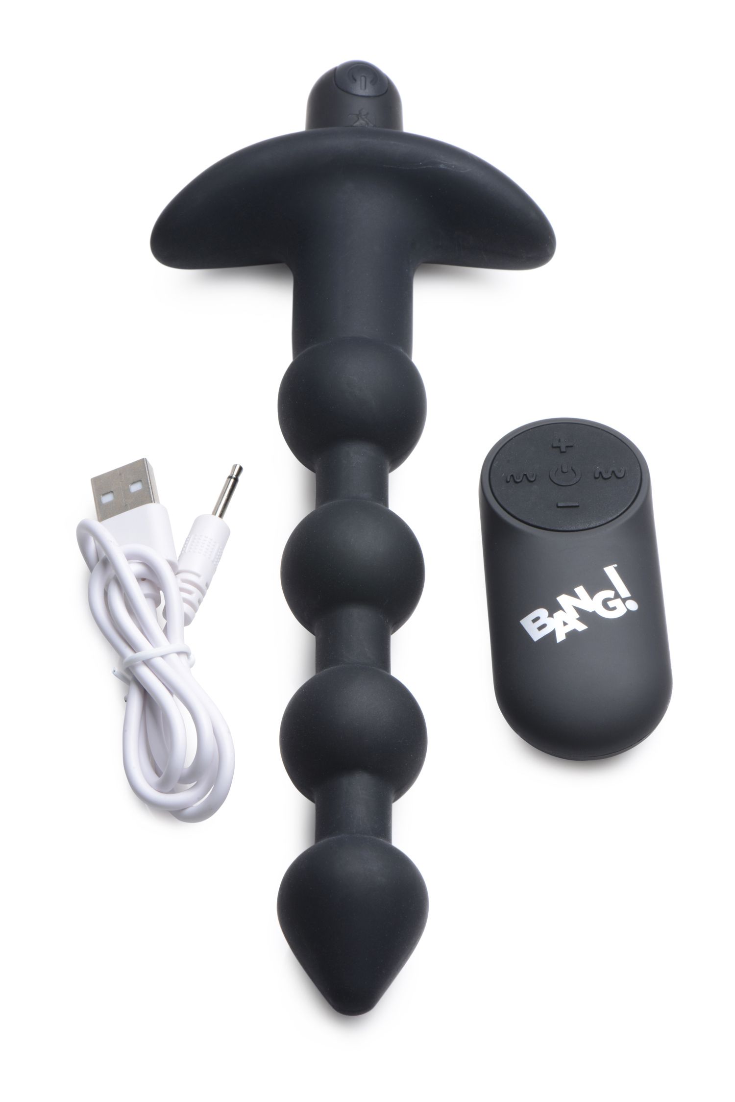 BANG! - 28X Vibrerende Silicone Anaalkralen met Afstandsbediening - Zwart - Afbeelding 8