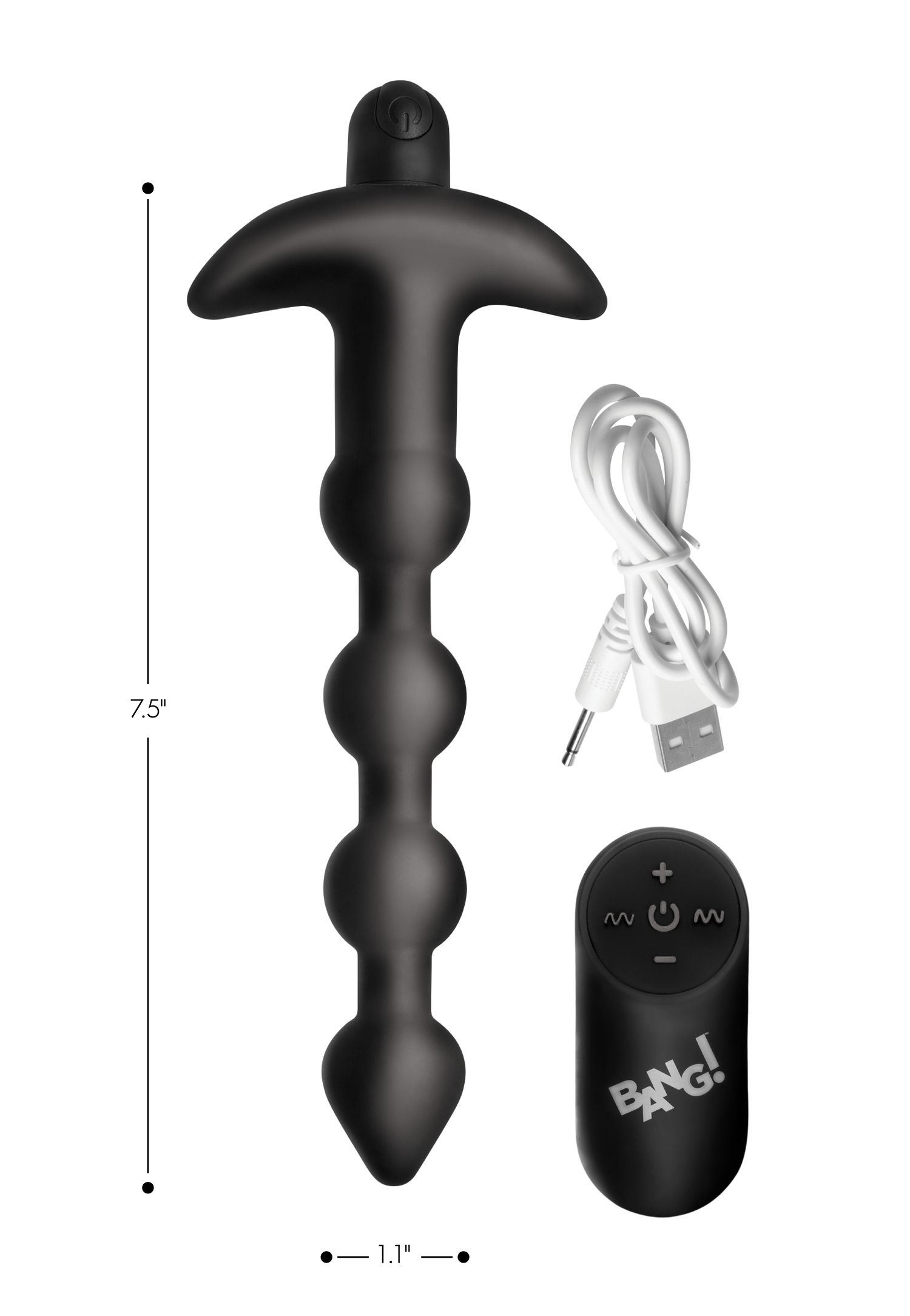 BANG! - 28X Vibrerende Silicone Anaalkralen met Afstandsbediening - Zwart - Afbeelding 12