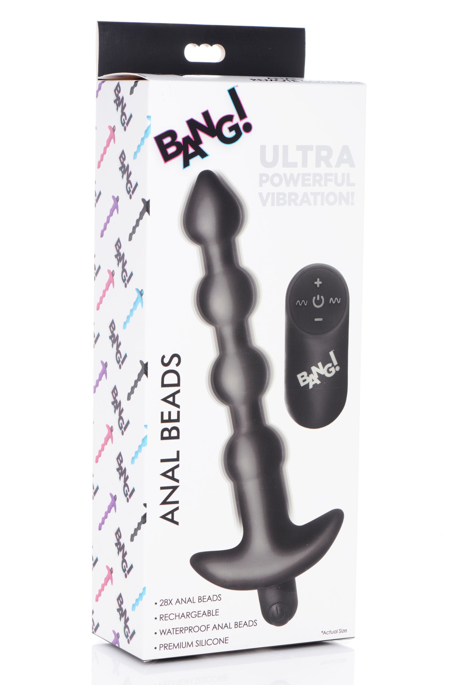 BANG! - 28X Vibrerende Silicone Anaalkralen met Afstandsbediening - Zwart - Afbeelding 19
