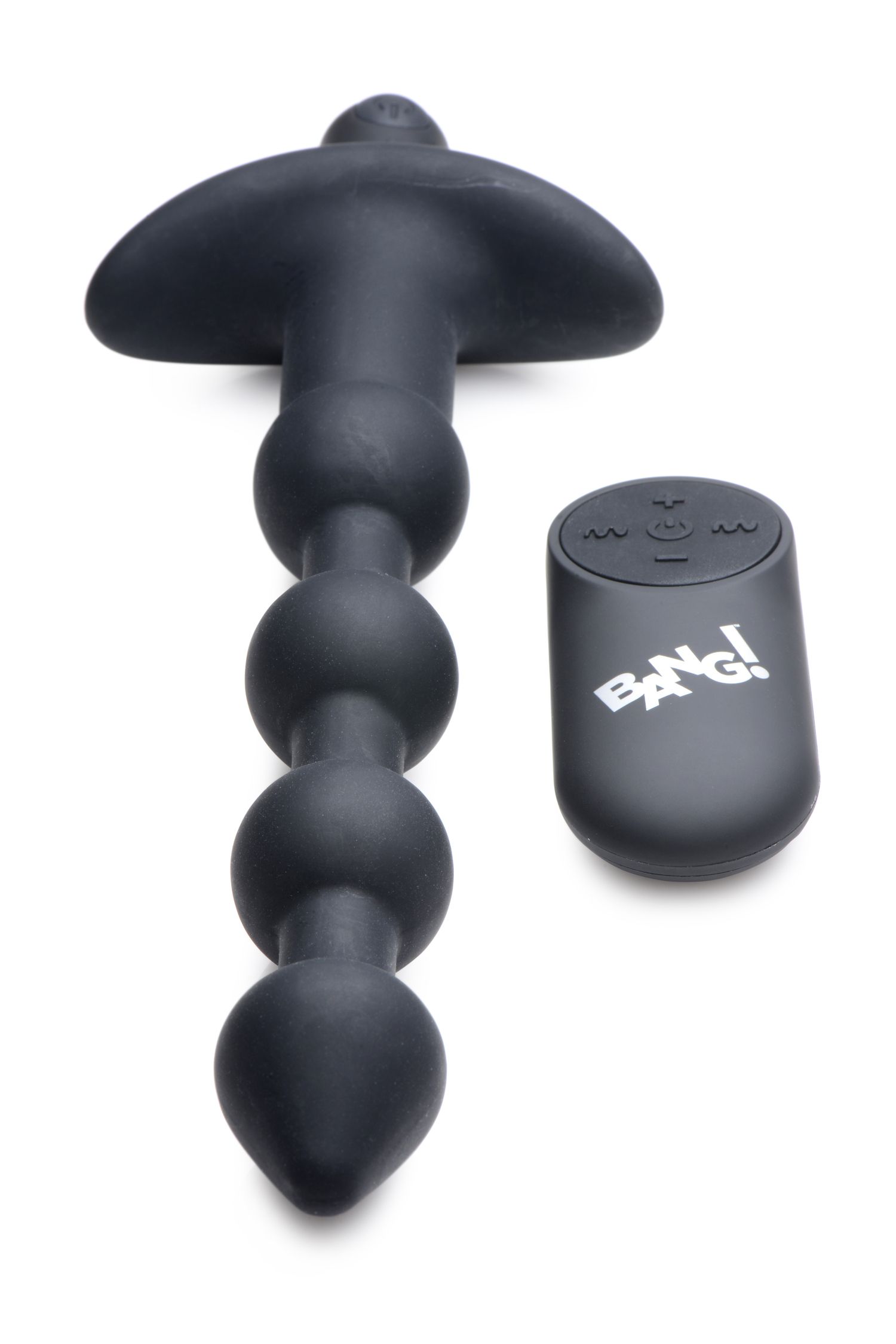 BANG! - 28X Vibrerende Silicone Anaalkralen met Afstandsbediening - Zwart - Afbeelding 2