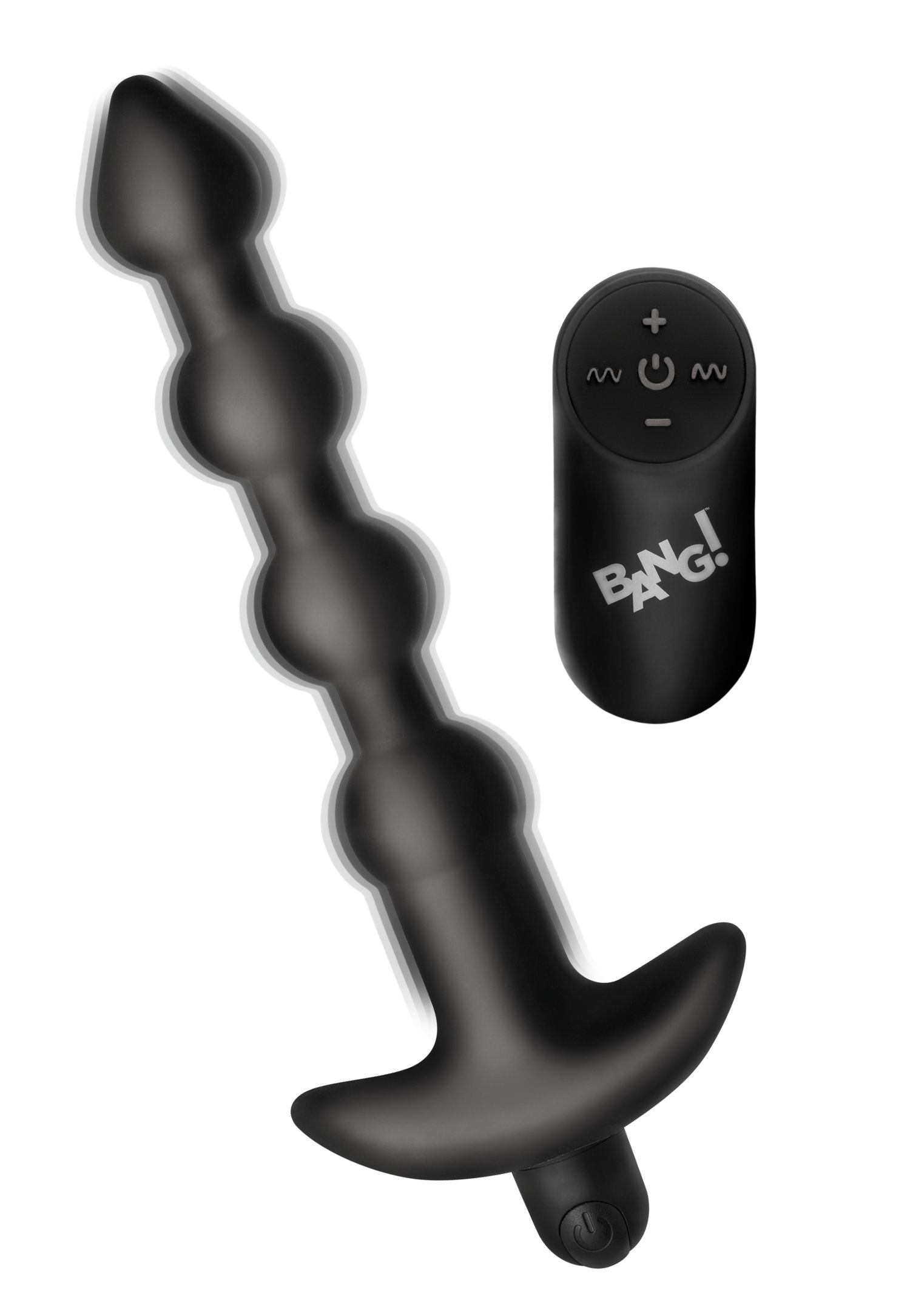 BANG! - 28X Vibrerende Silicone Anaalkralen met Afstandsbediening - Zwart - Afbeelding 4