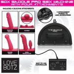 LOVE BOTZ - 50X Saddle Pro Sex Machine met 4 Opzetstukken - Zwart