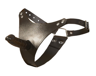 dog anal plug Leder Slip mit Latex-Dildo