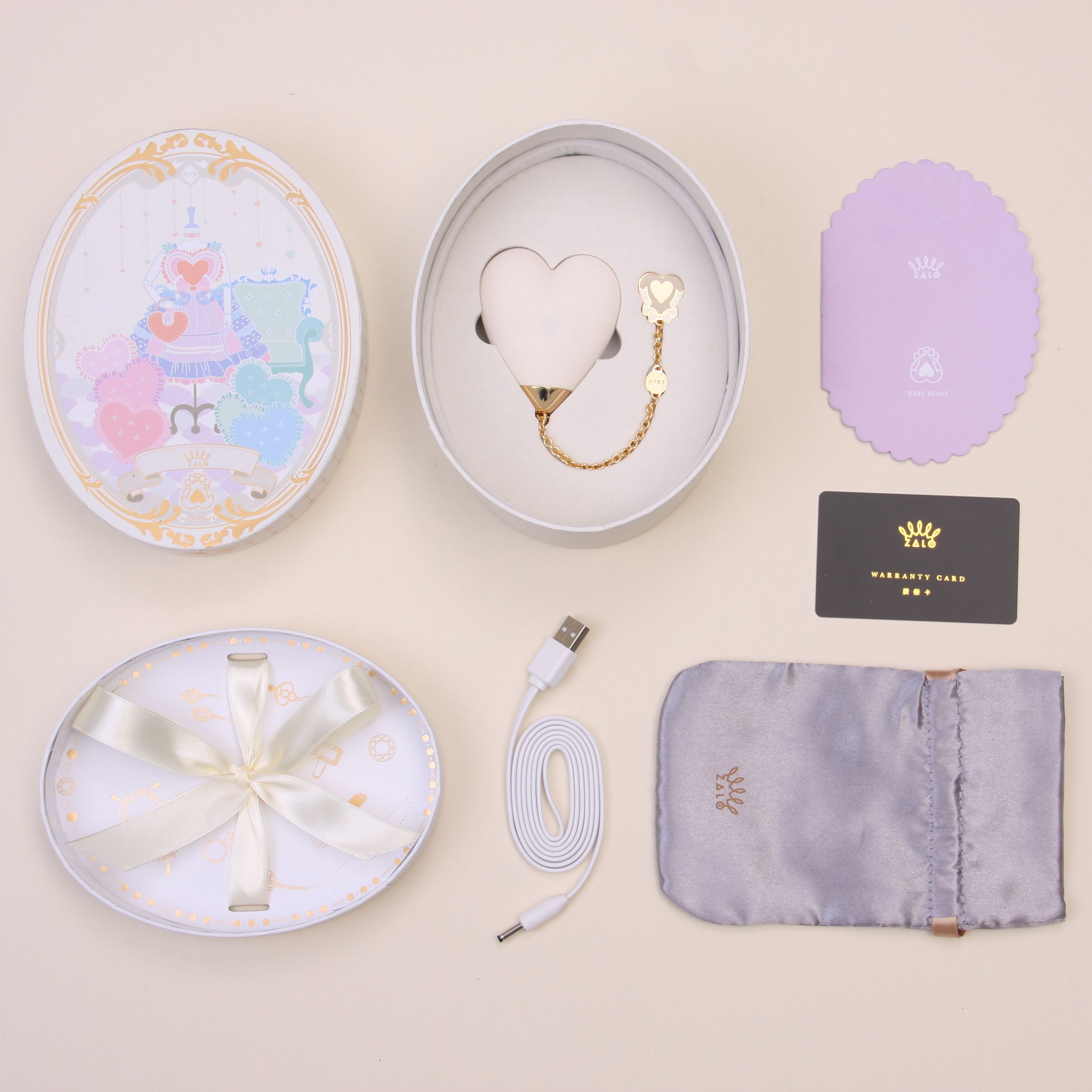 Zalo - Baby Heart Personal Massager Wit foto 3
