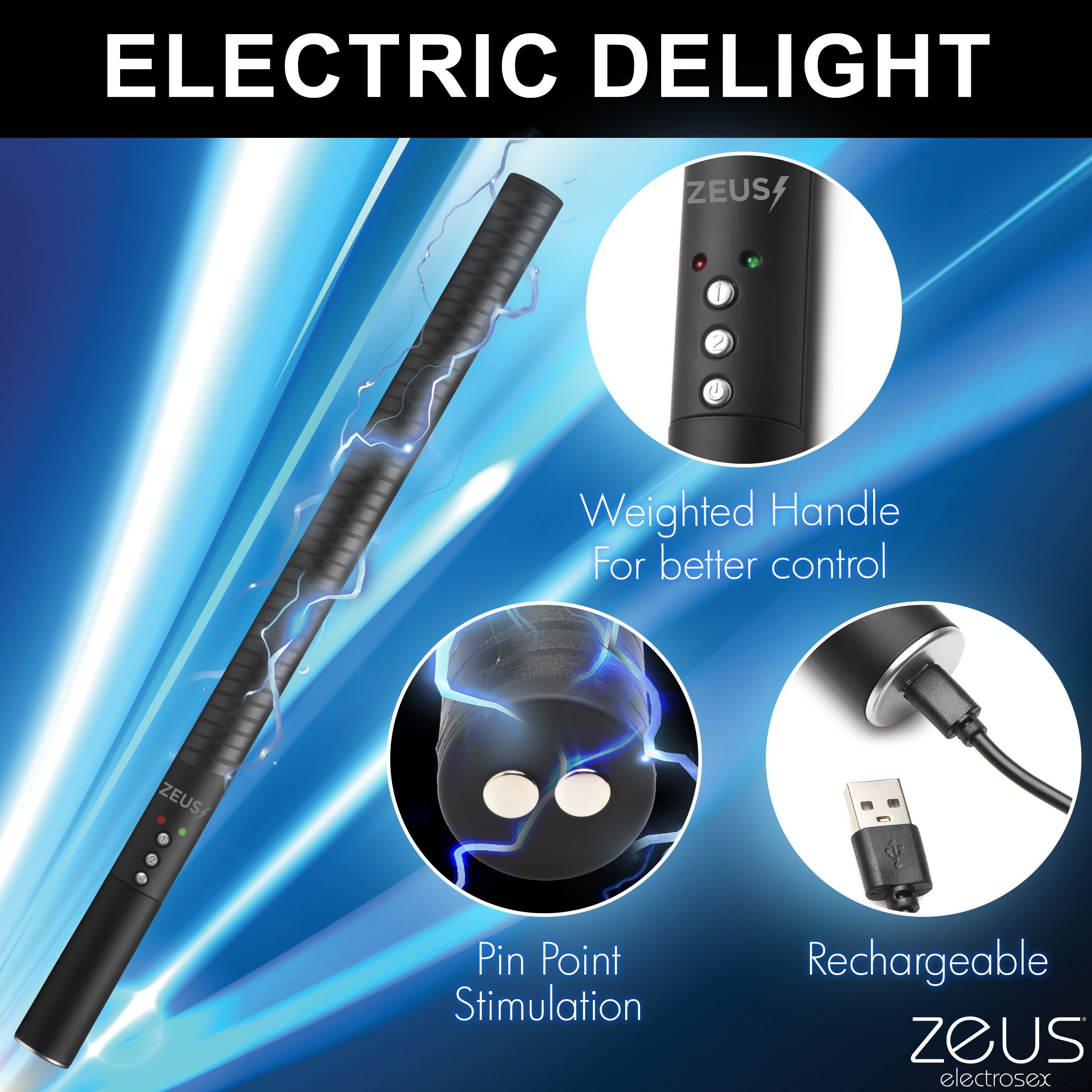 Zeus Electrosex - E-Stim Baton foto 14